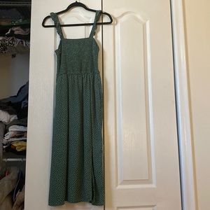 NWT Abercrombie and Fitch Green Polka Dot Midi Dress